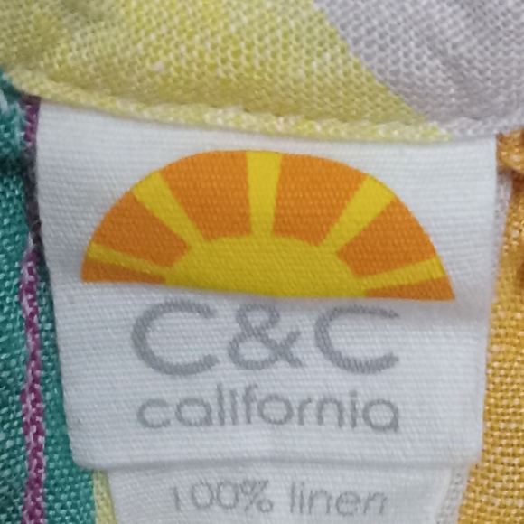 C&C California Striped Halter Dress Linen - Picture 3 of 5